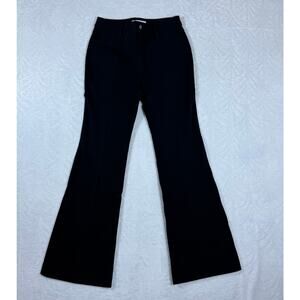 LOFT Women's 6 Black High Rise Flare Leg Jeans Stretch Front Seam Design Solid